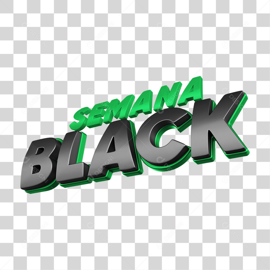 Texto 3D Semana Black PNG Transparente