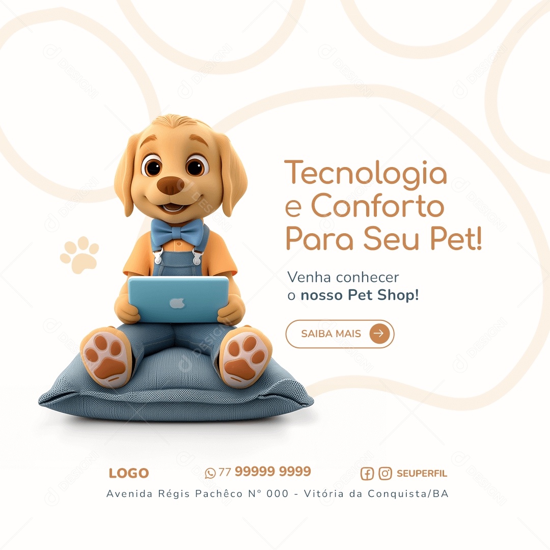 Petshop Conforto Para Seu Pet Social Media PSD Editável