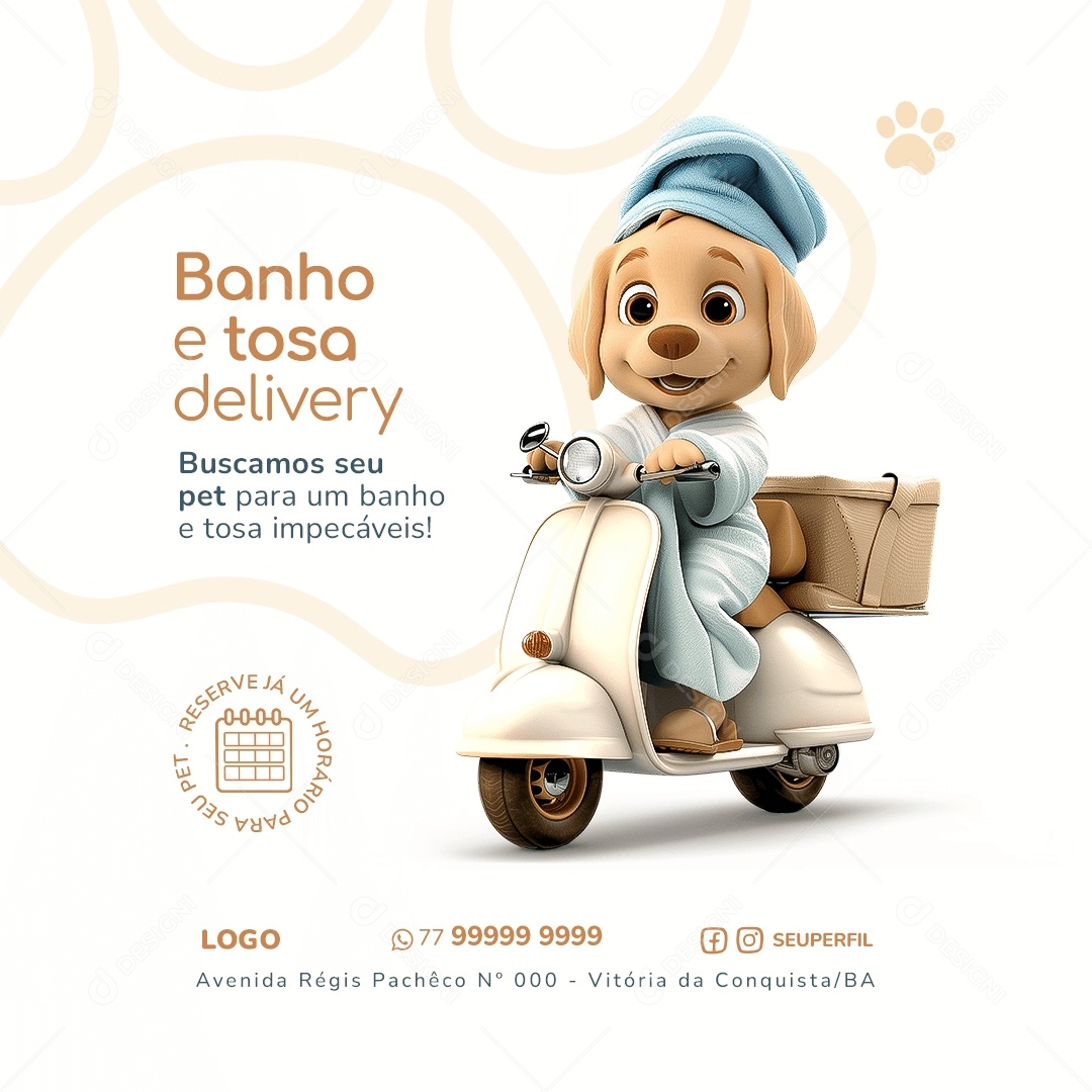 Petshop Banho e Tosa Social Media PSD Editável