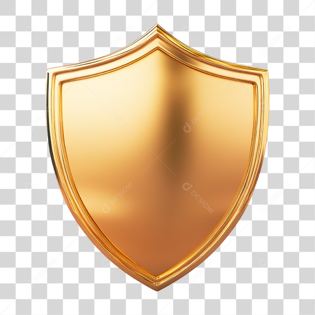 Escudo Dourado PNG Transparente