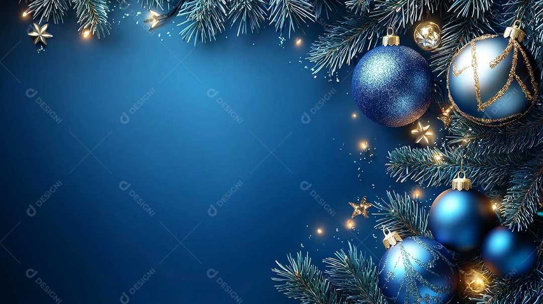 Fundo azul de natal com vagabundos de natal