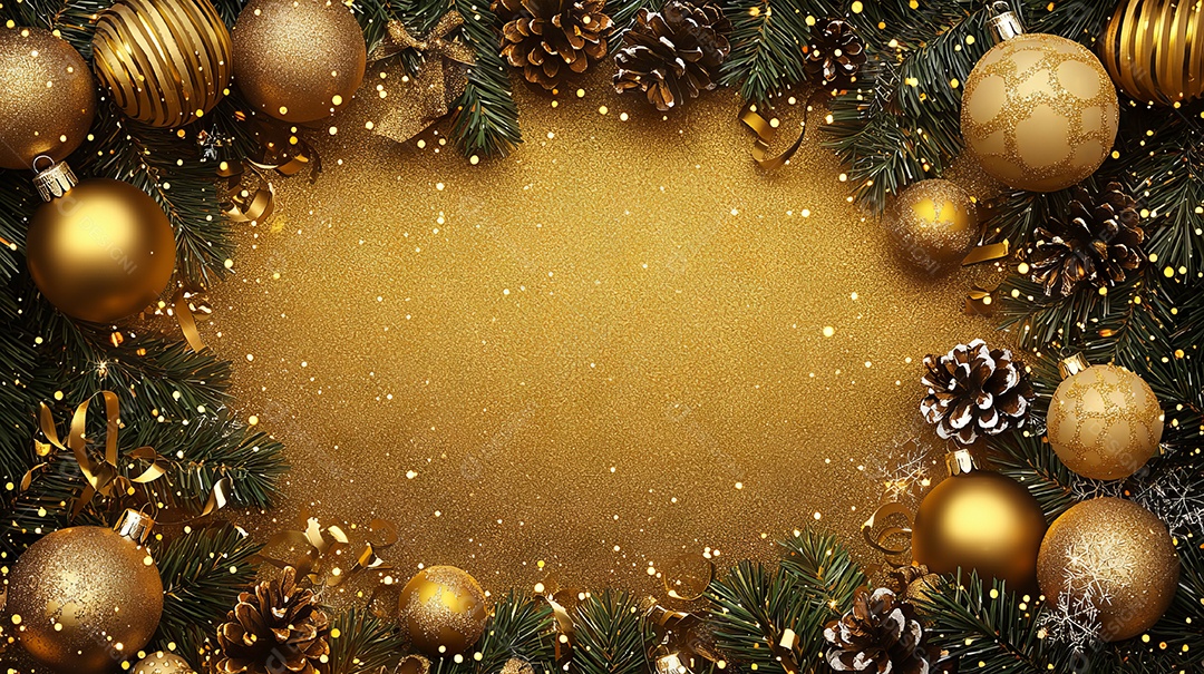 Fundo dourado de natal com natal