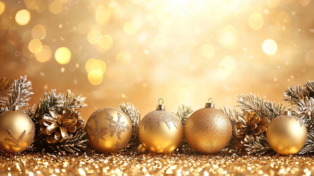 Fundo dourado de natal com natal