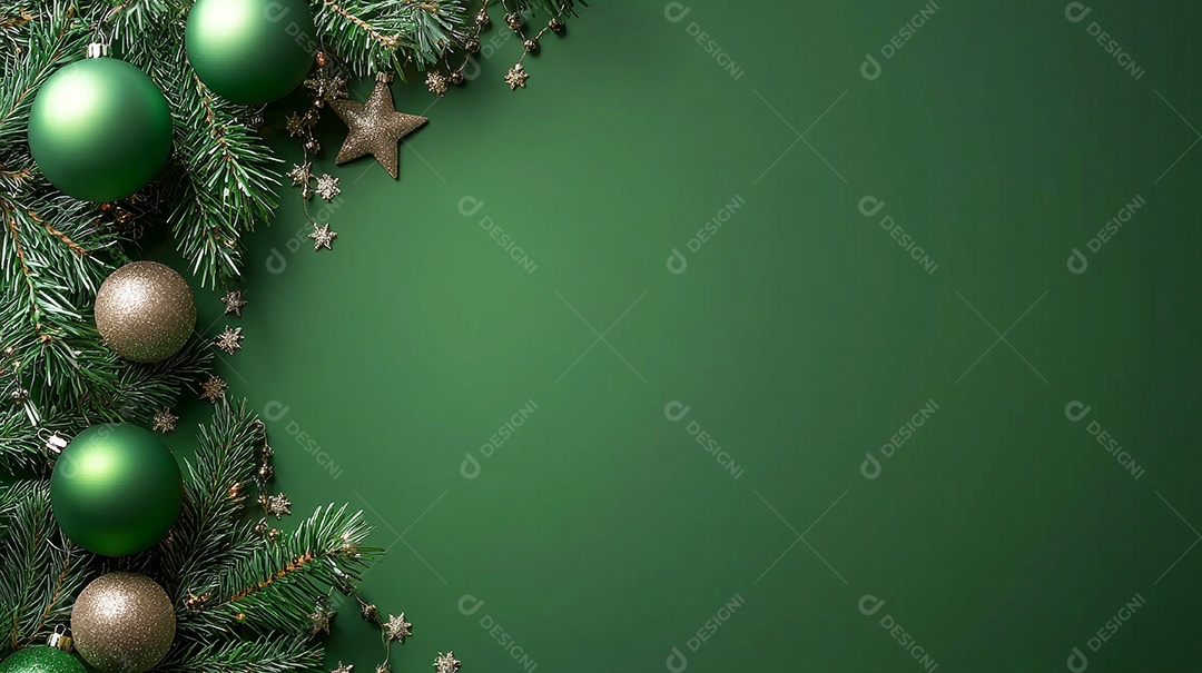 Fundo verde de natal com natal