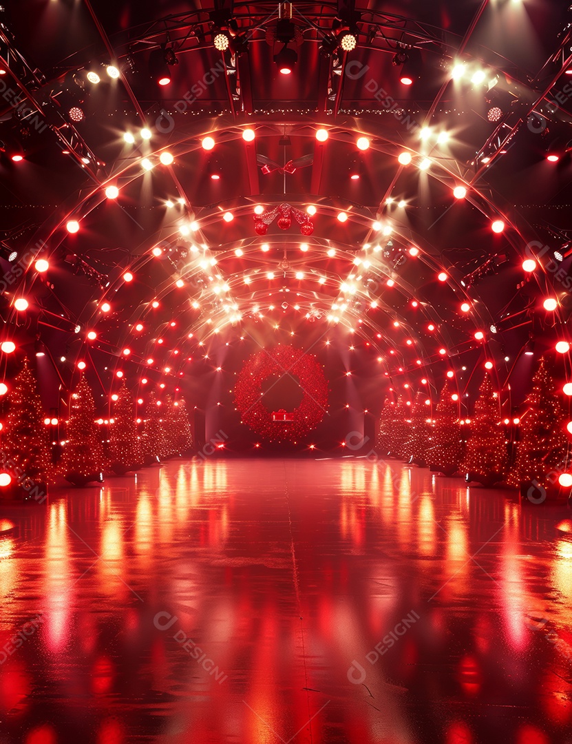 Um palco de Natal moderno em uma sala