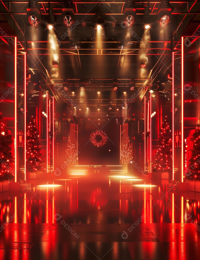 Um palco de Natal moderno em uma sala