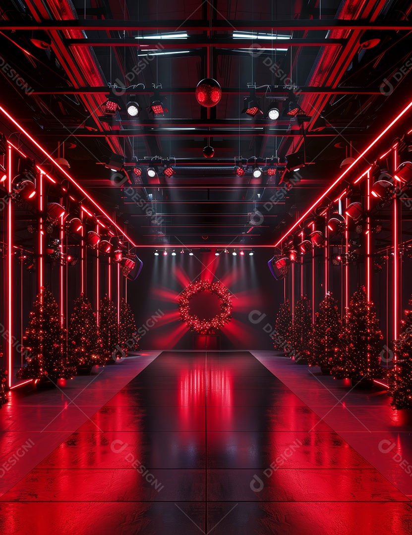 Um palco de Natal moderno em uma sala