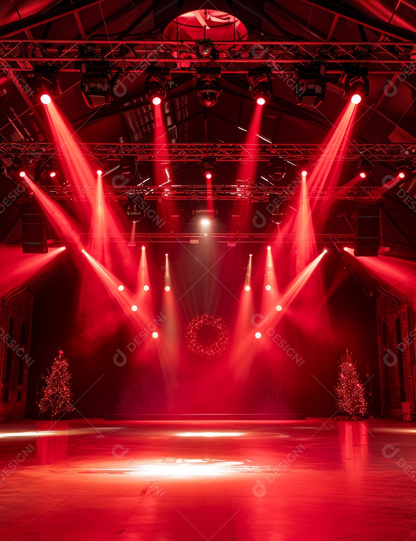 Um palco de Natal moderno em uma sala