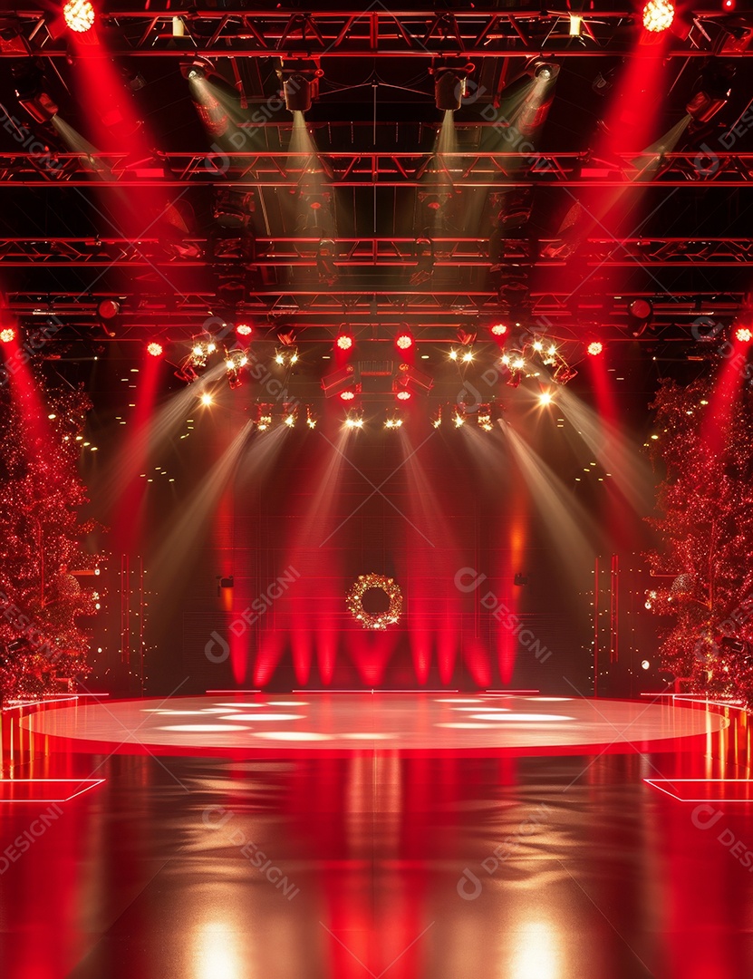 Um palco de Natal moderno em uma sala