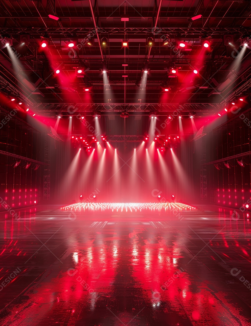 Um palco de Natal moderno em uma sala