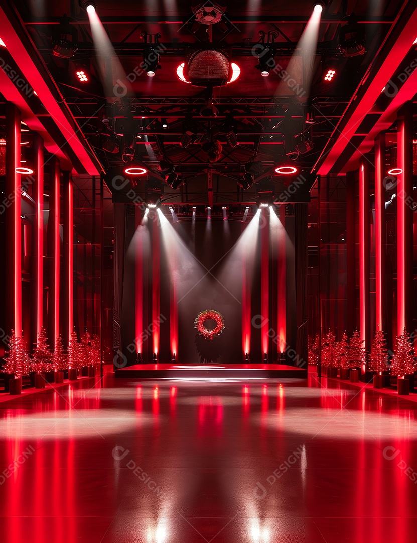 Um palco de Natal moderno em uma sala