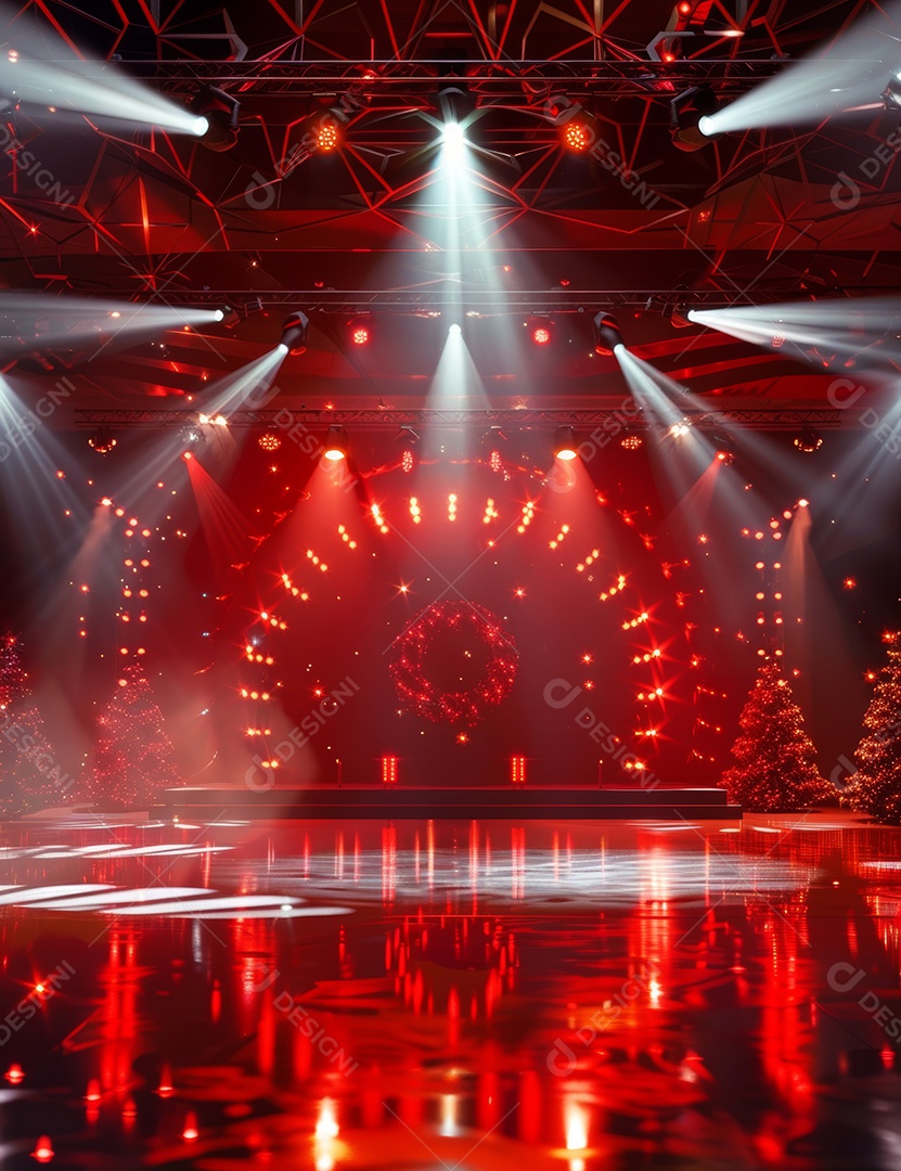 Um palco de Natal moderno em uma sala