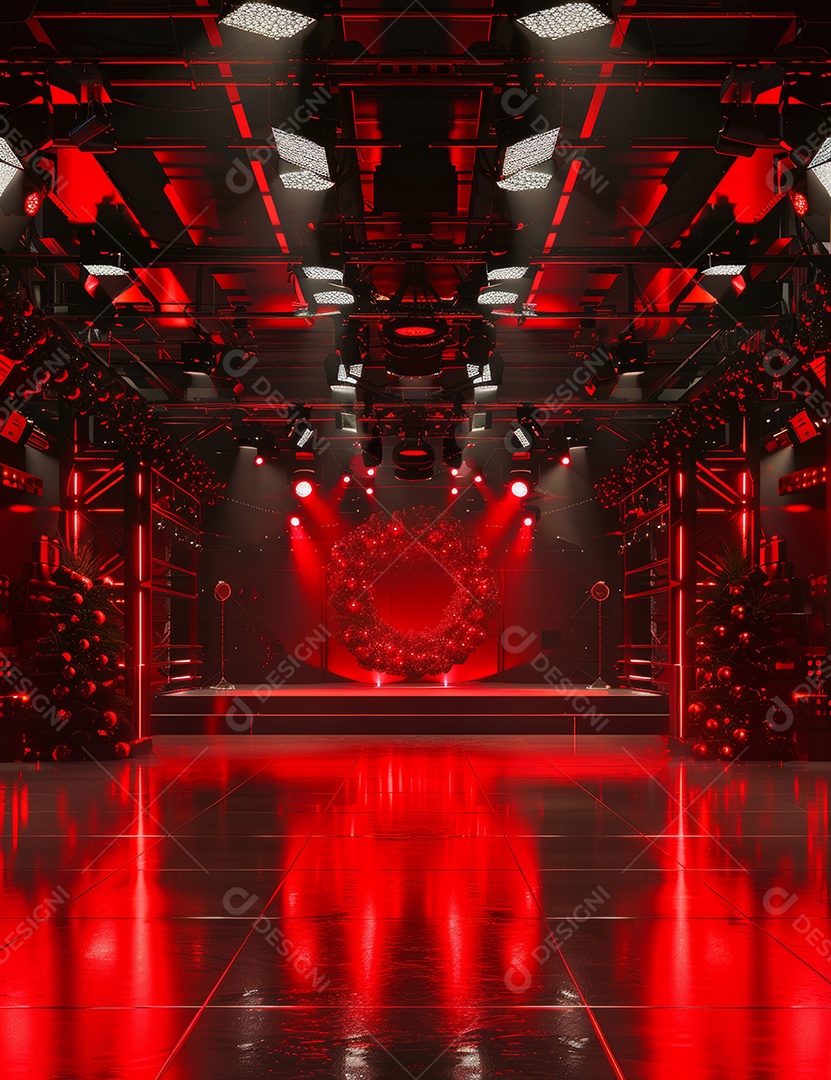 Um palco de Natal moderno em uma sala