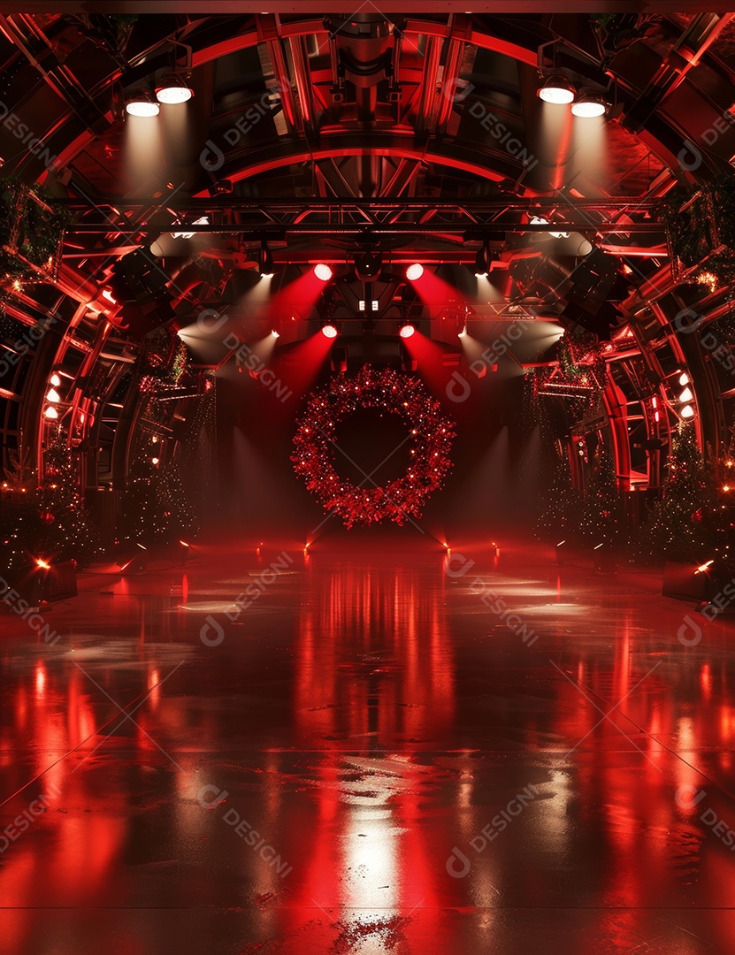 Um palco de Natal moderno em uma sala