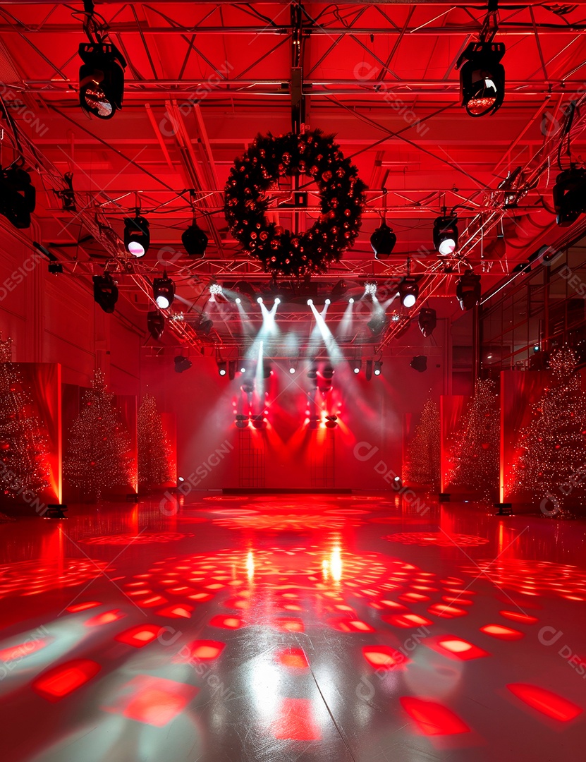 Um palco de Natal moderno em uma sala