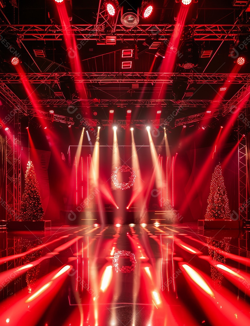 Um palco de Natal moderno em uma sala