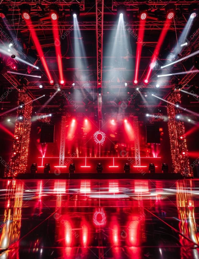 Um palco de Natal moderno em uma sala