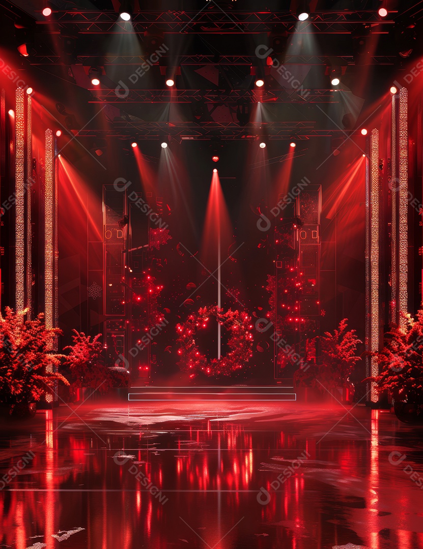 Um palco de Natal moderno em uma sala