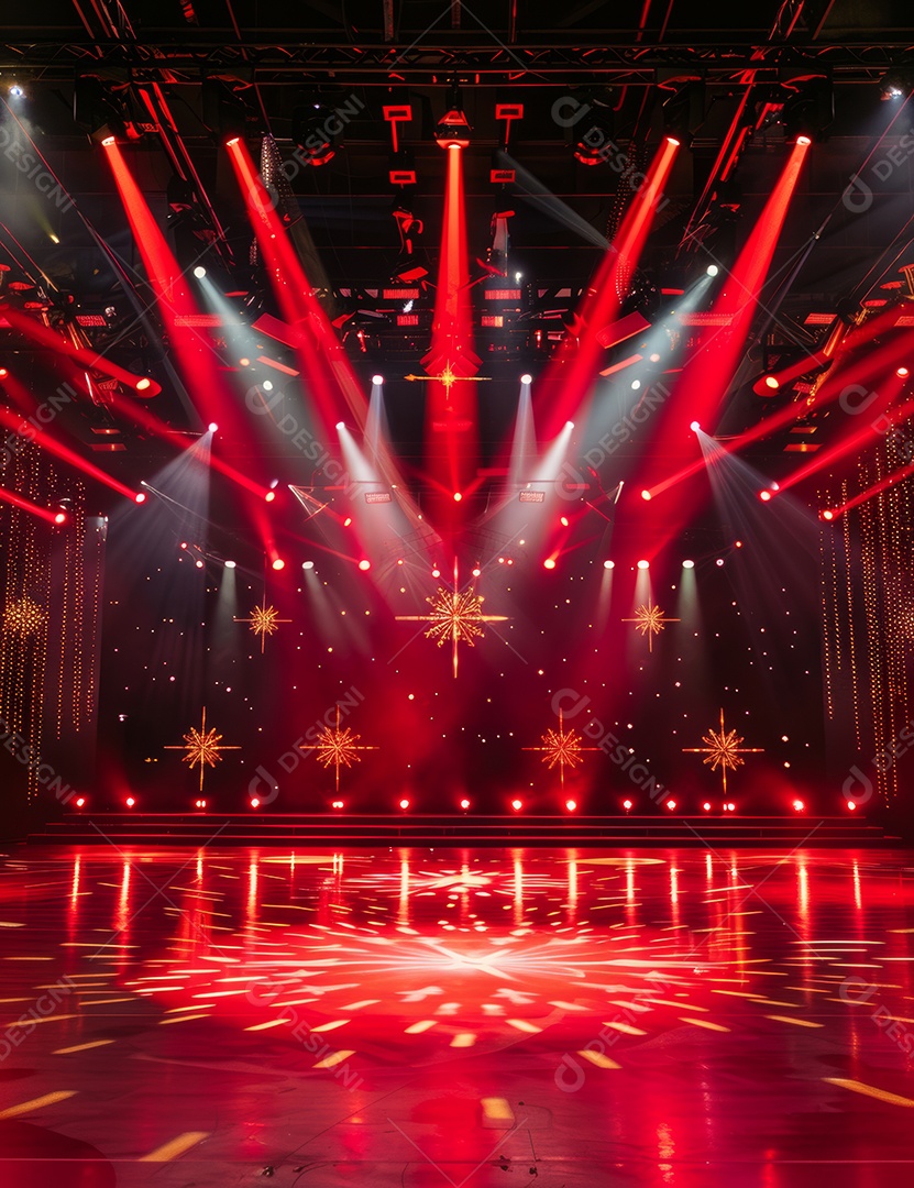 Um palco de Natal moderno em uma sala