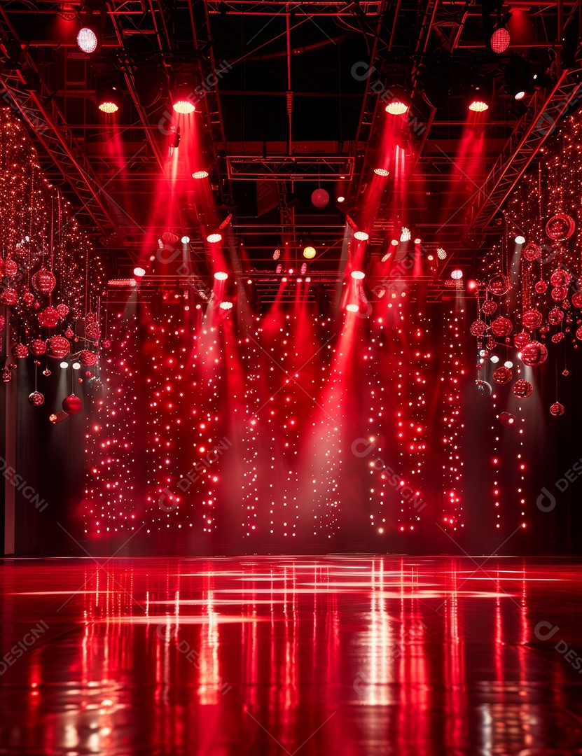 Um palco de Natal moderno em uma sala