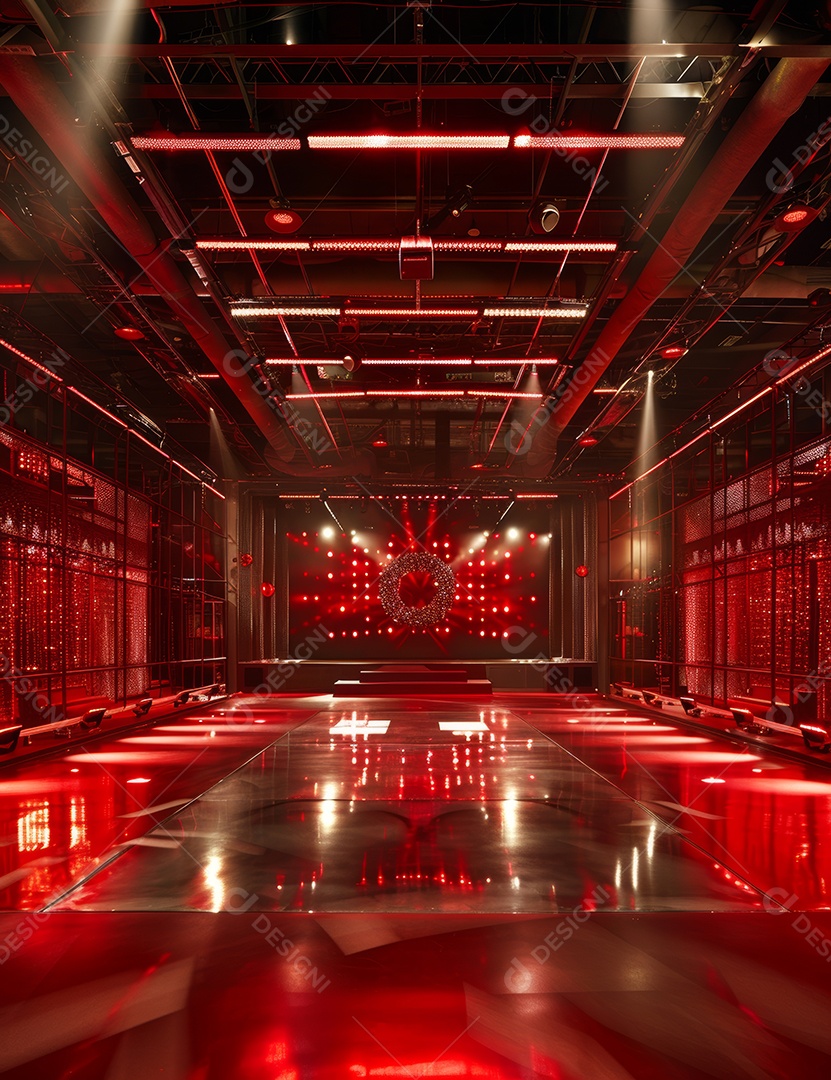 Um palco de Natal moderno em uma sala