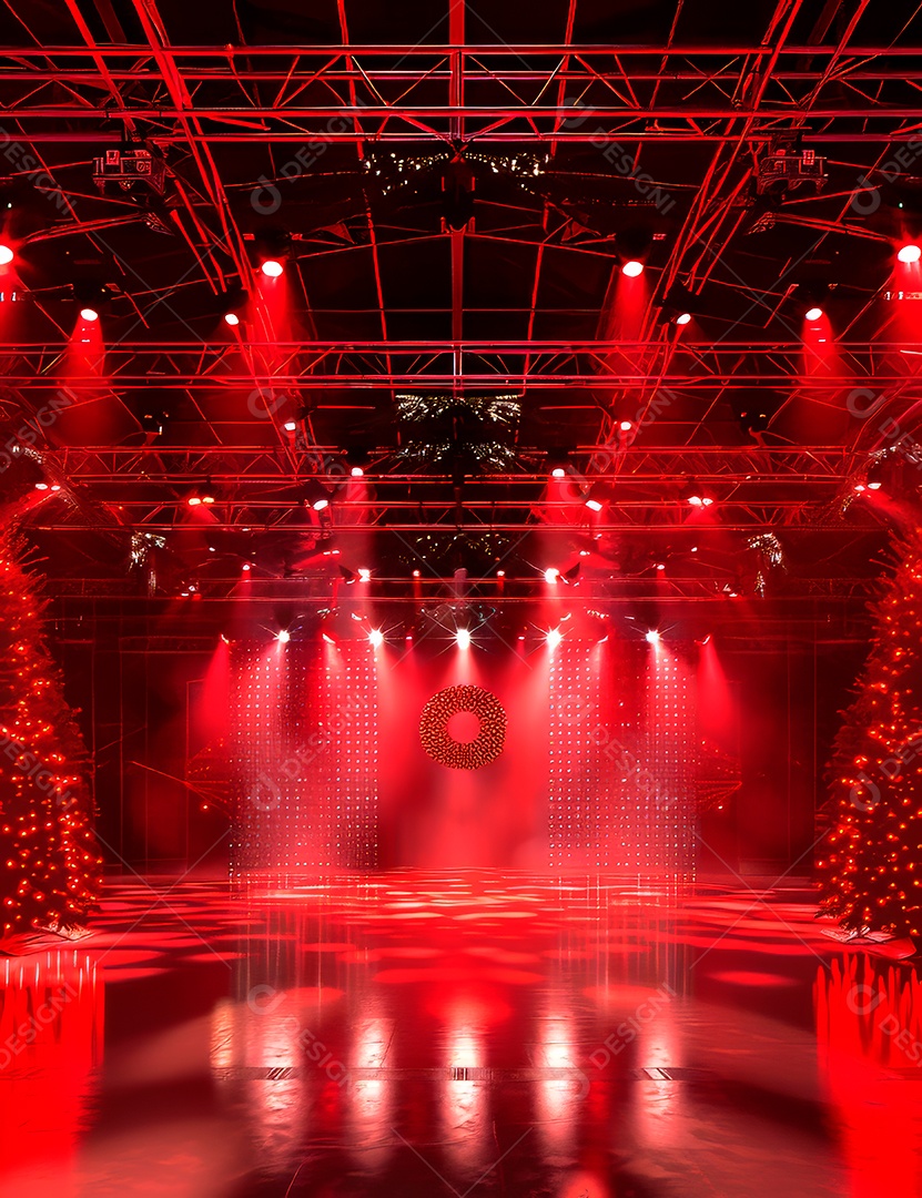 Um palco de Natal moderno em uma sala