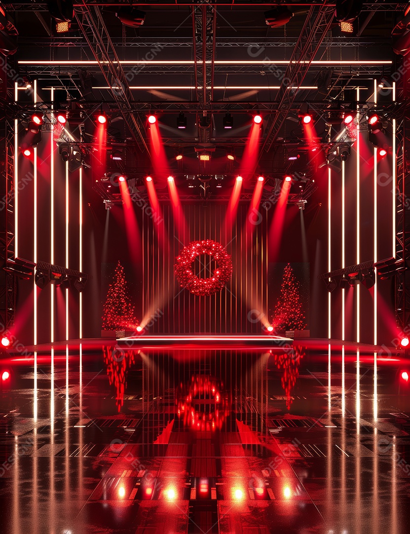 Um palco de Natal moderno em uma sala