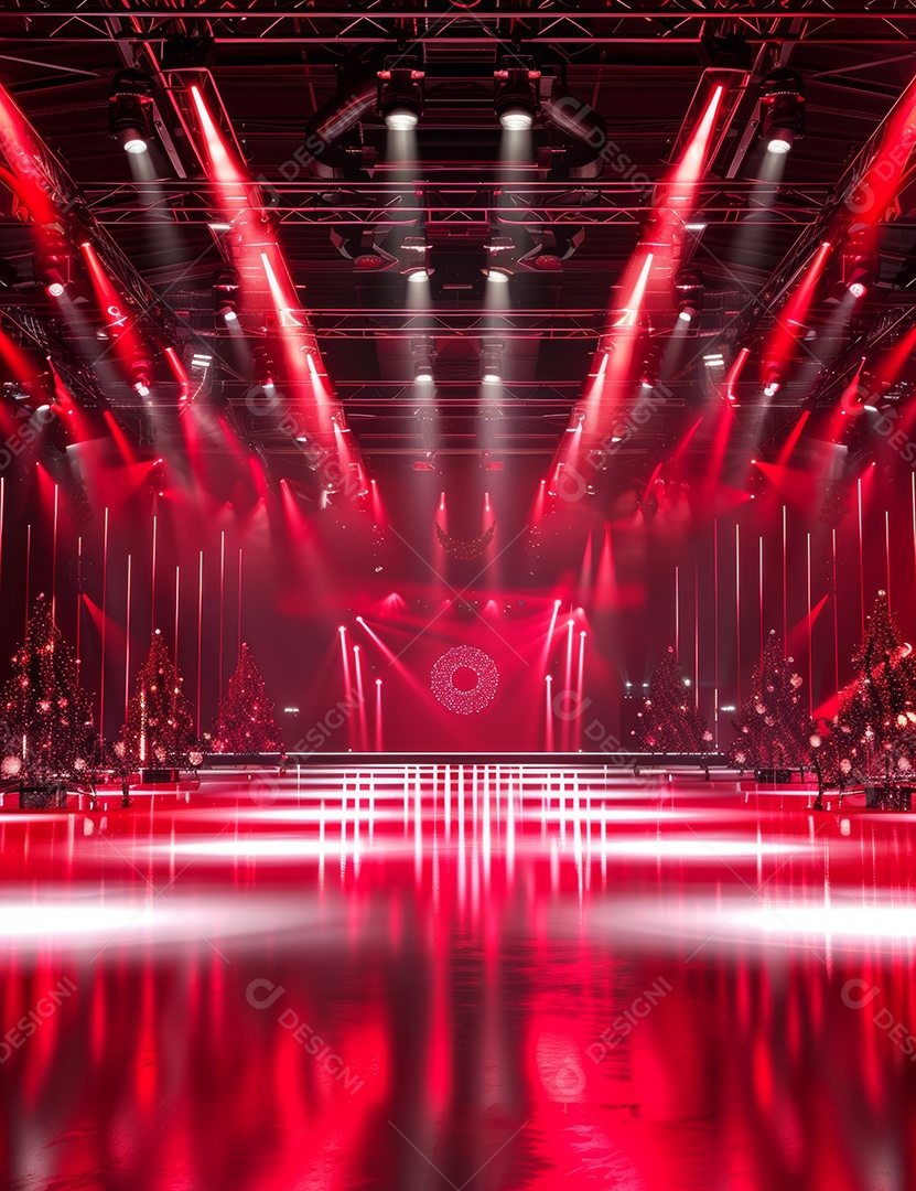 Um palco de Natal moderno em uma sala