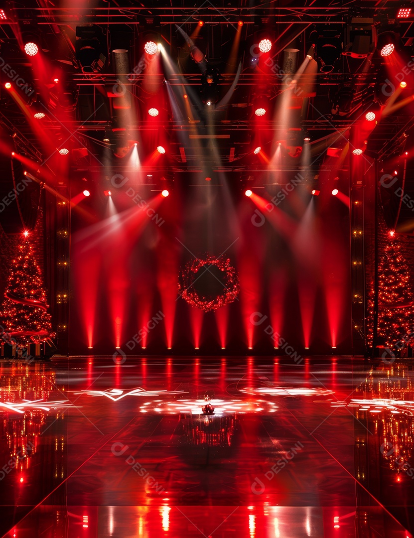 Um palco de Natal moderno em uma sala