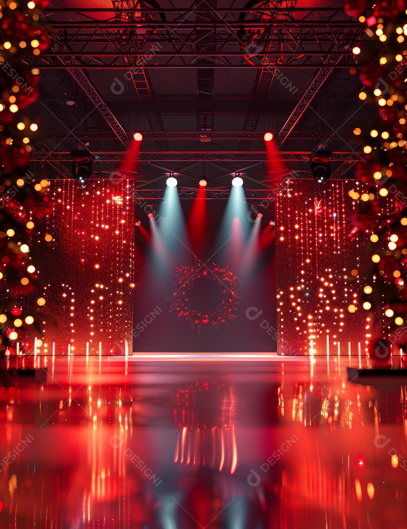 Um palco de Natal moderno em uma sala