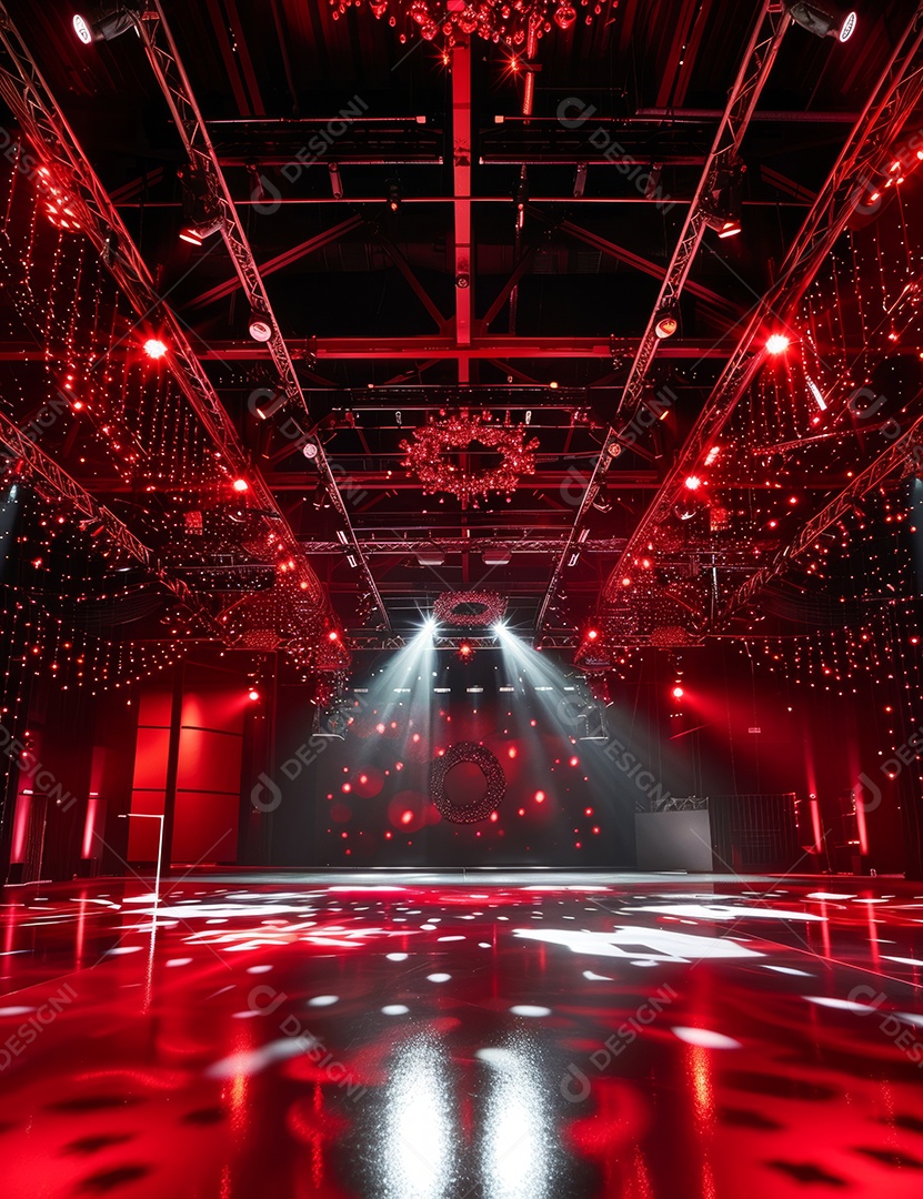 Um palco de Natal moderno em uma sala