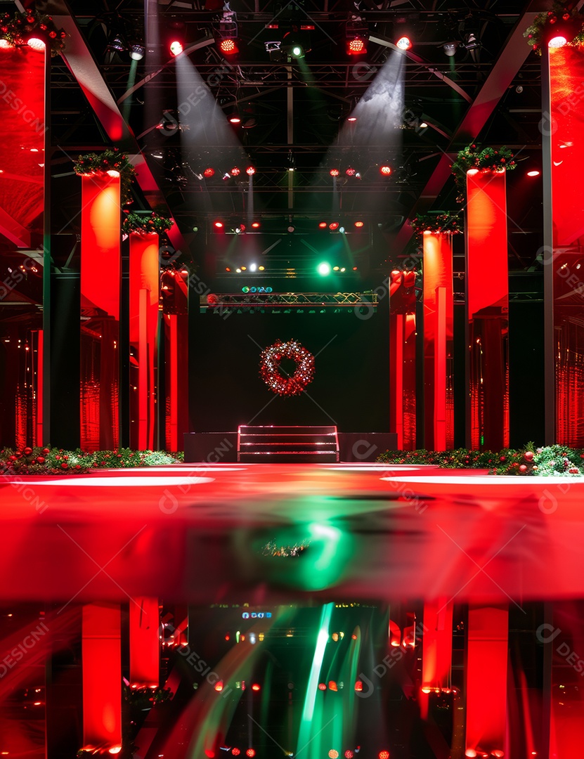 Um palco de Natal moderno em uma sala