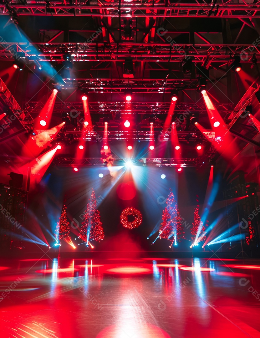 Um palco de Natal moderno em uma sala