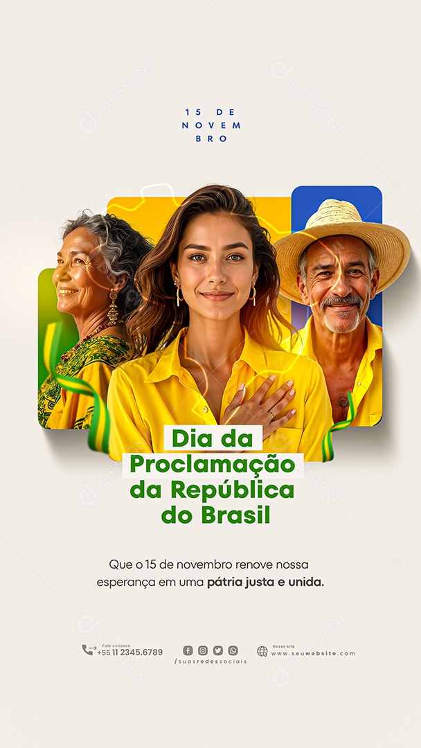 Story Dia da Proclamação Da República 15 De Novembro Social Media PSD Editável