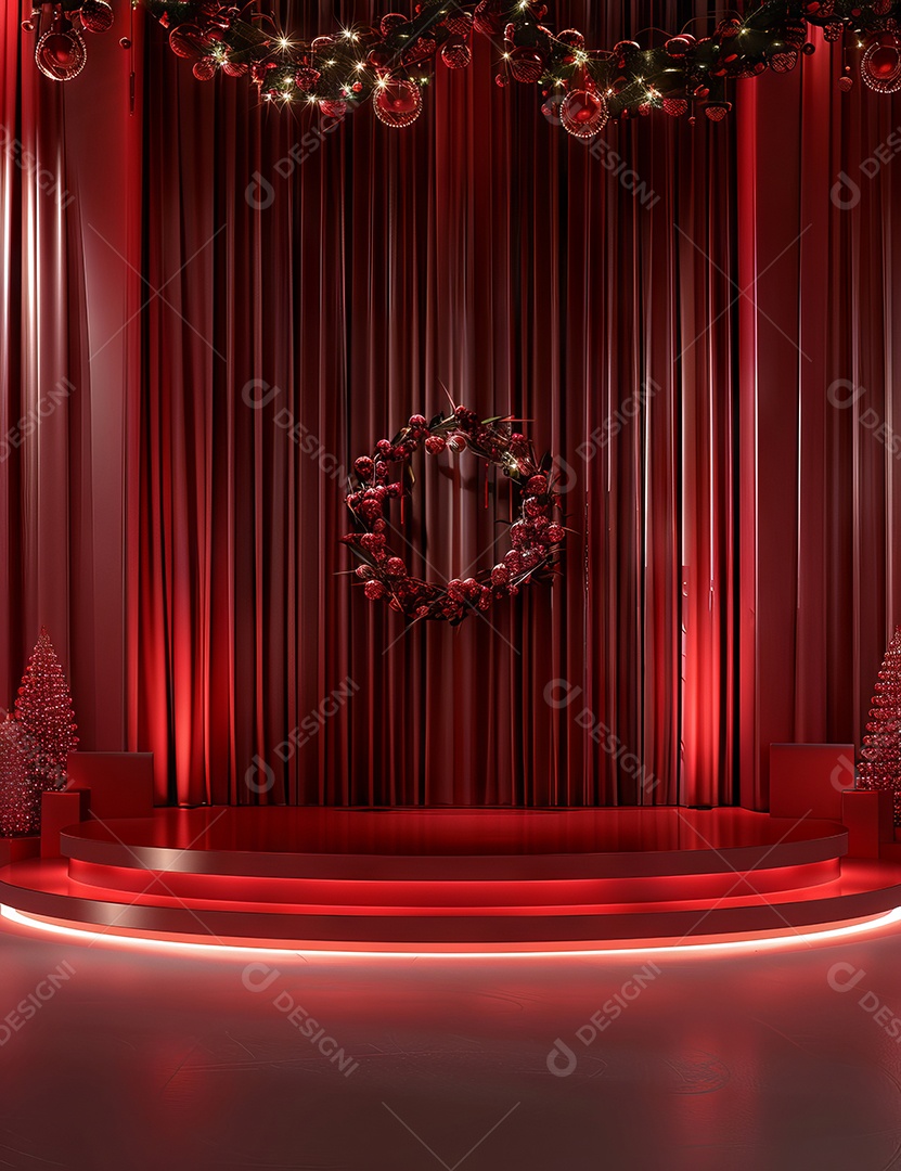 Um palco de Natal moderno em uma sala