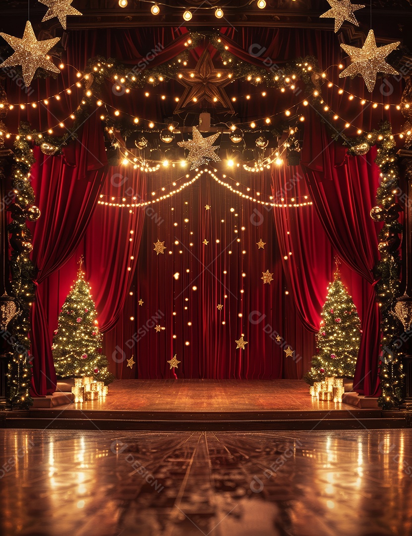 Enfeite de palco vermelho palco temático de Natal