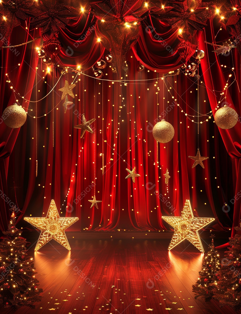 Enfeite de palco vermelho palco temático de Natal