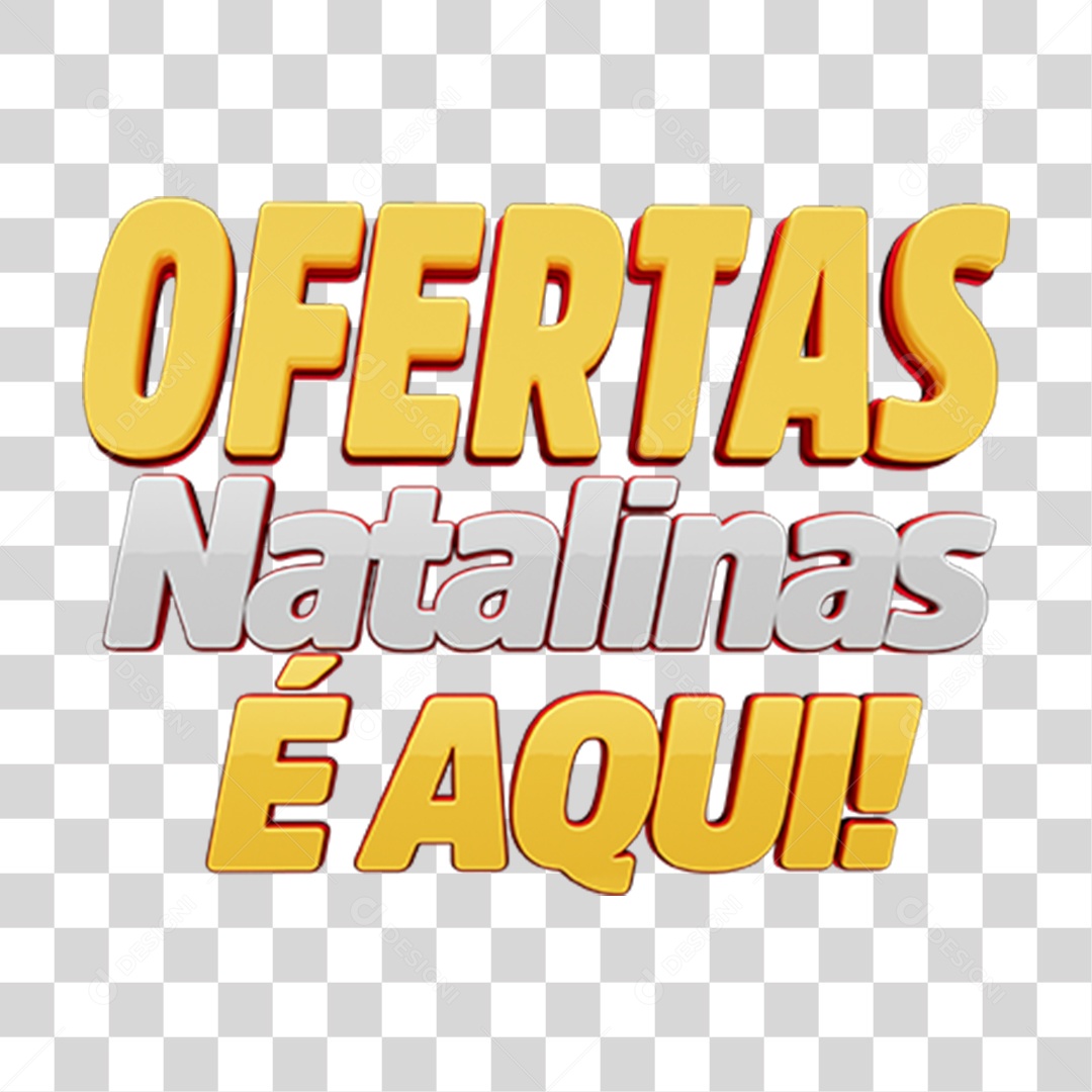 Selo  3D Ofertas Natalina é Aqui PNG Transparente