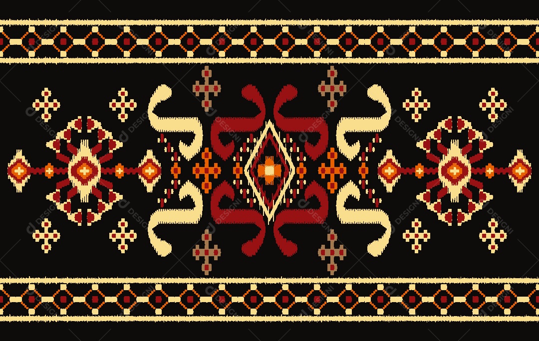 Padrão de Tapete de Flores Ilustração Vetor EPS