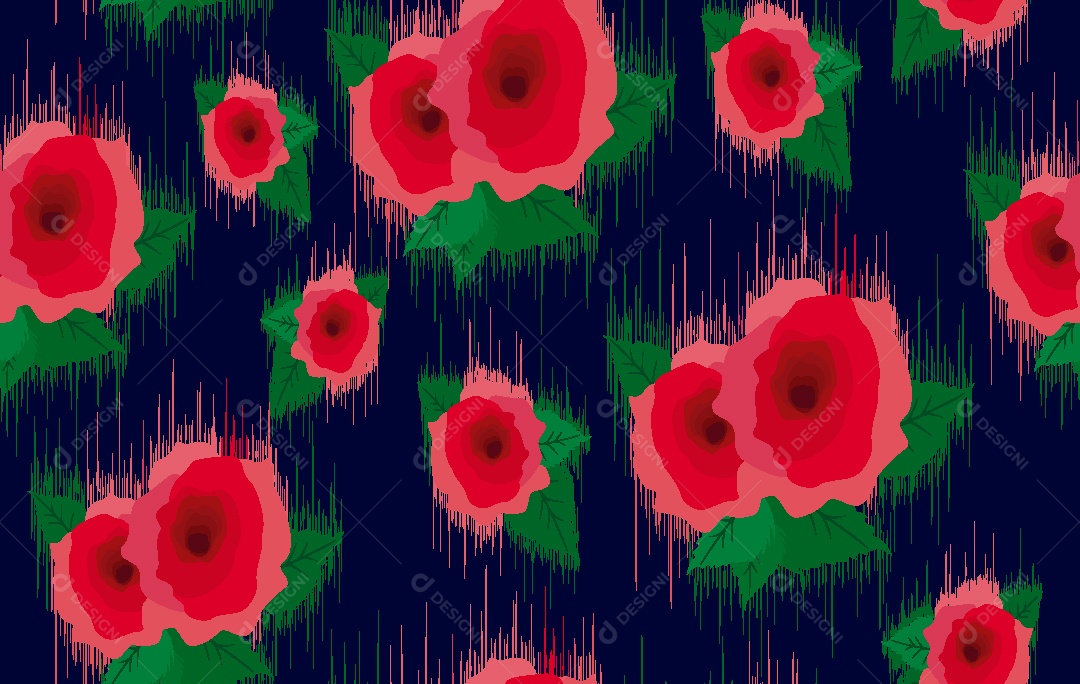 Padrão de Tapete de Flores Ilustração Vetor EPS