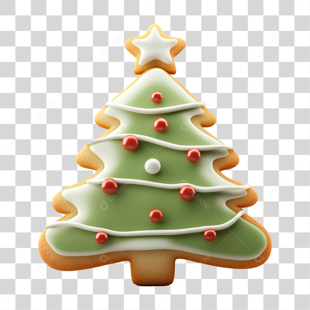 Biscoito em Formato de Árvore de Natal PNG Transparente