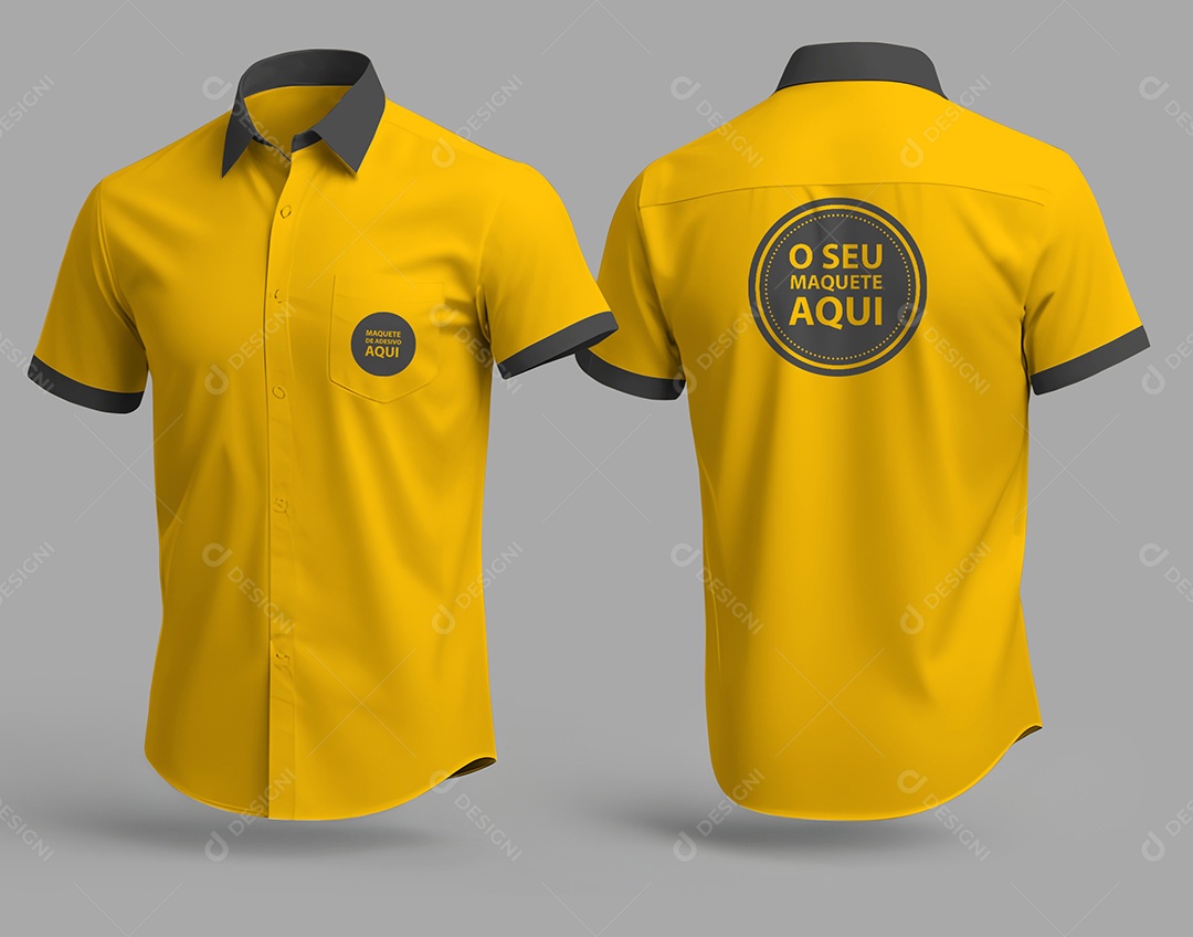 Mockup Camisas Amarela PSD Editável