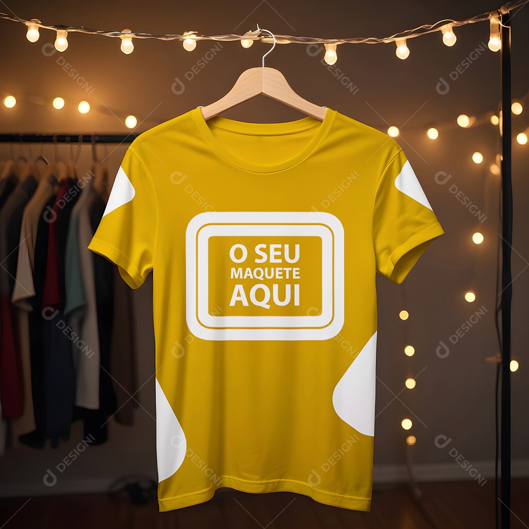 Mockup Camisas Amarela PSD Editável