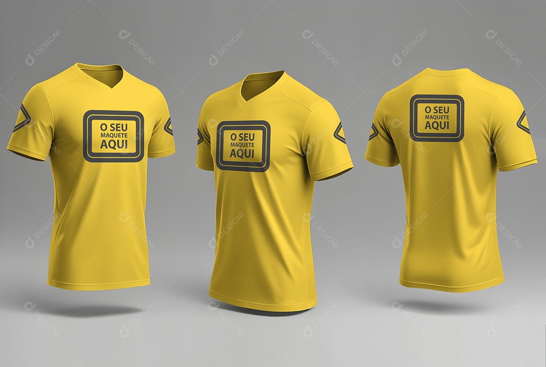 Mockup Camisas Amarela PSD Editável