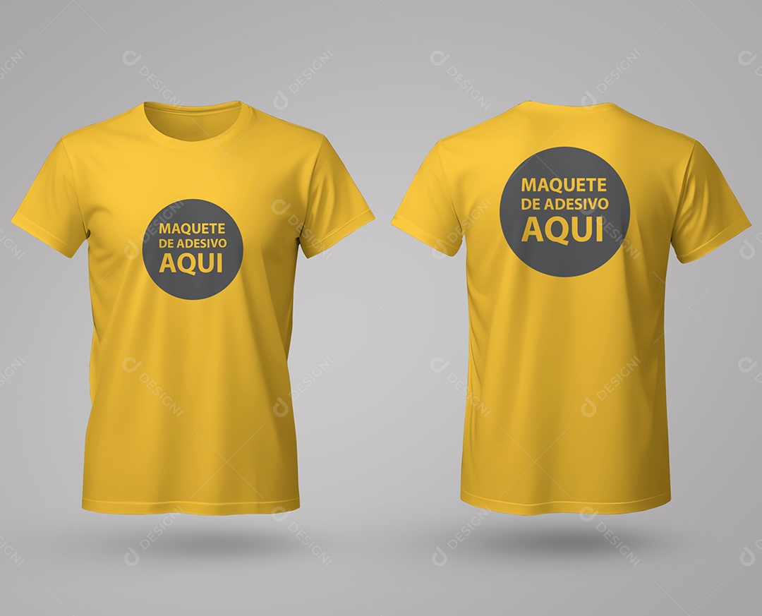 Mockup Camisas Amarela PSD Editável