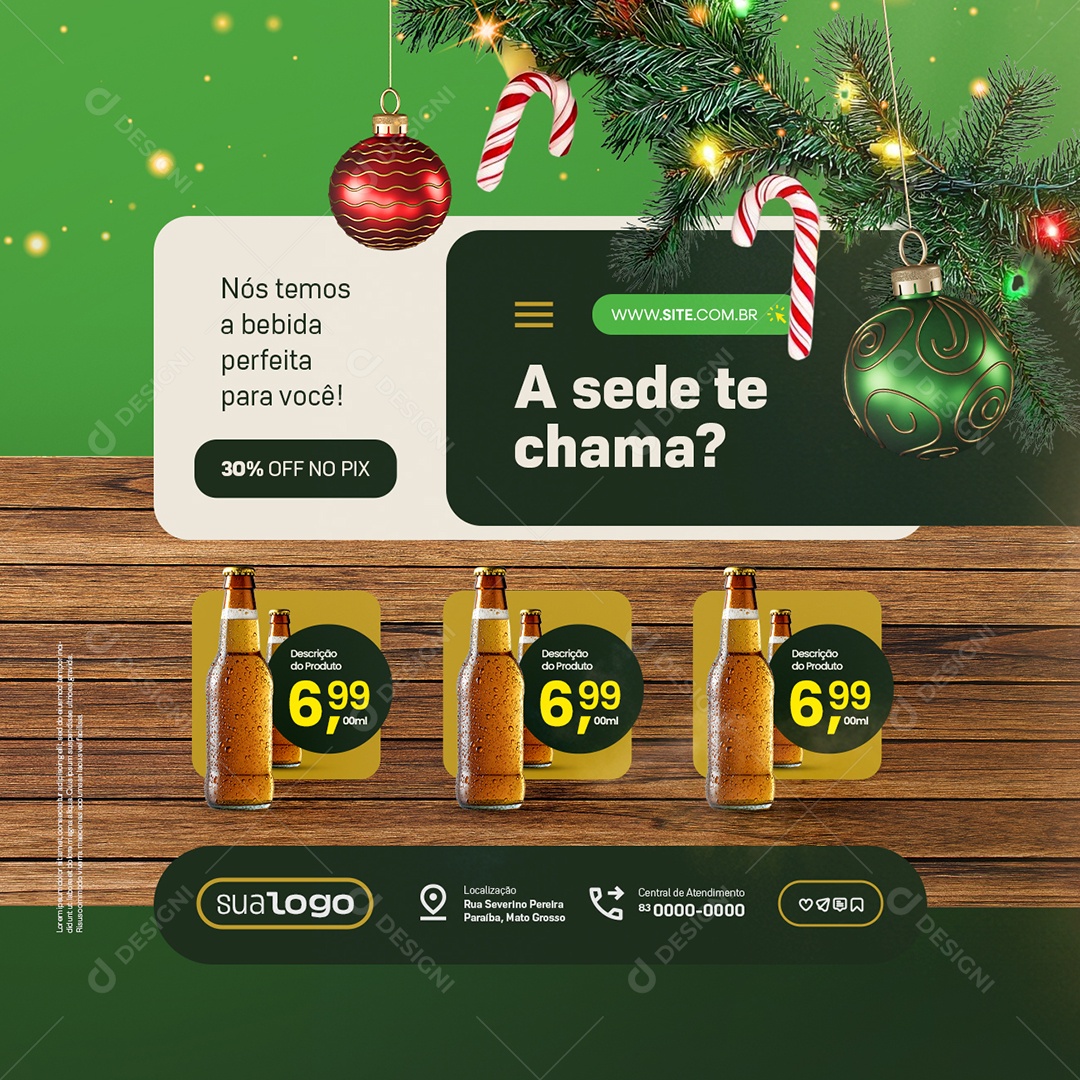 Distribuidora Natal de Ofertas a Sede Te Chama Social Media PSD Editável