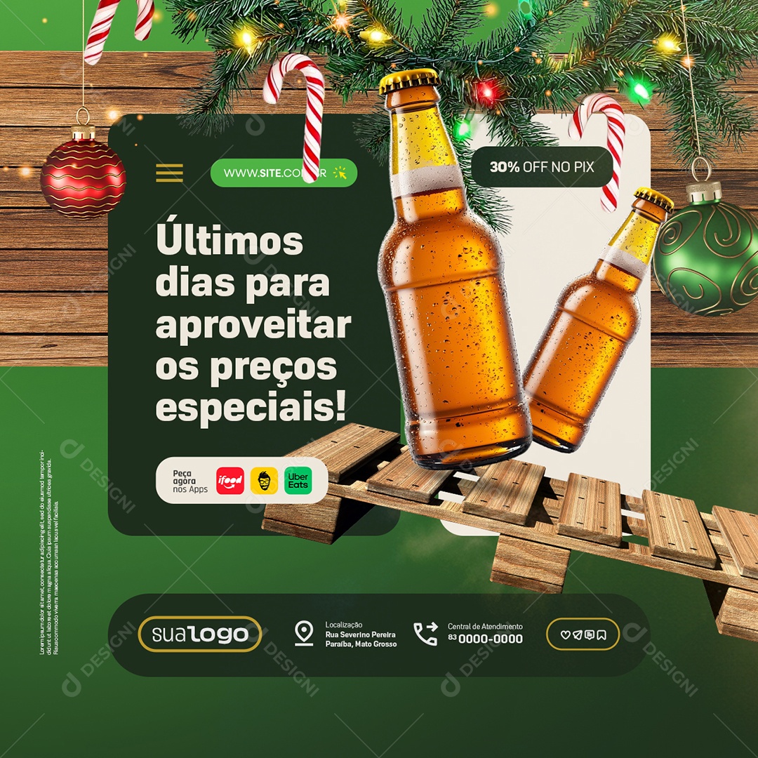 Distribuidora Natal de Ofertas Últimos Dias para Aproveitar Social Media PSD Editável