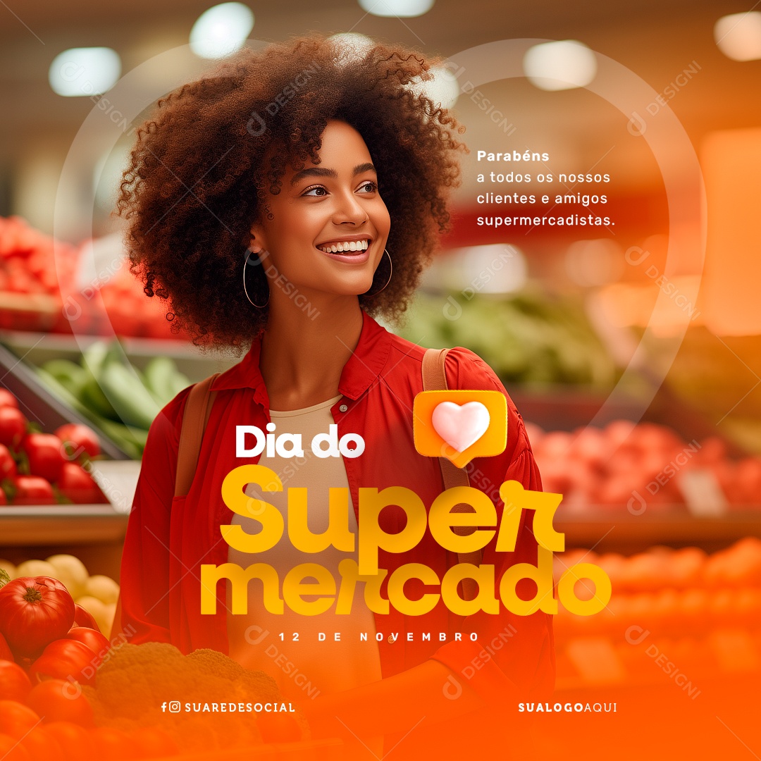 Dia do Supermercado 12 de Novembro Social Media PSD Editável