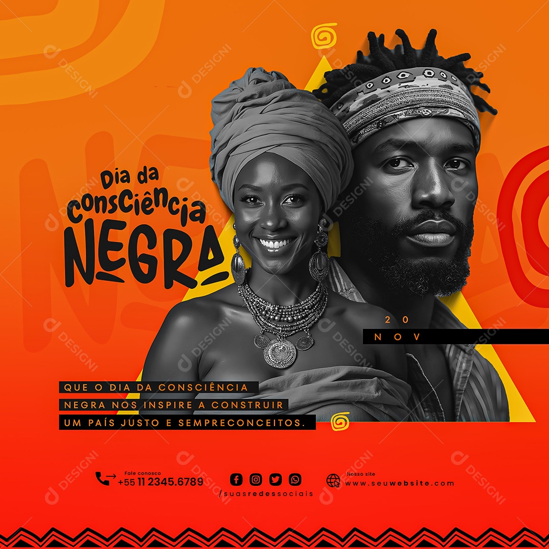 Social Media Story Dia da Consciência Negra 20 de Novembro PSD Editável