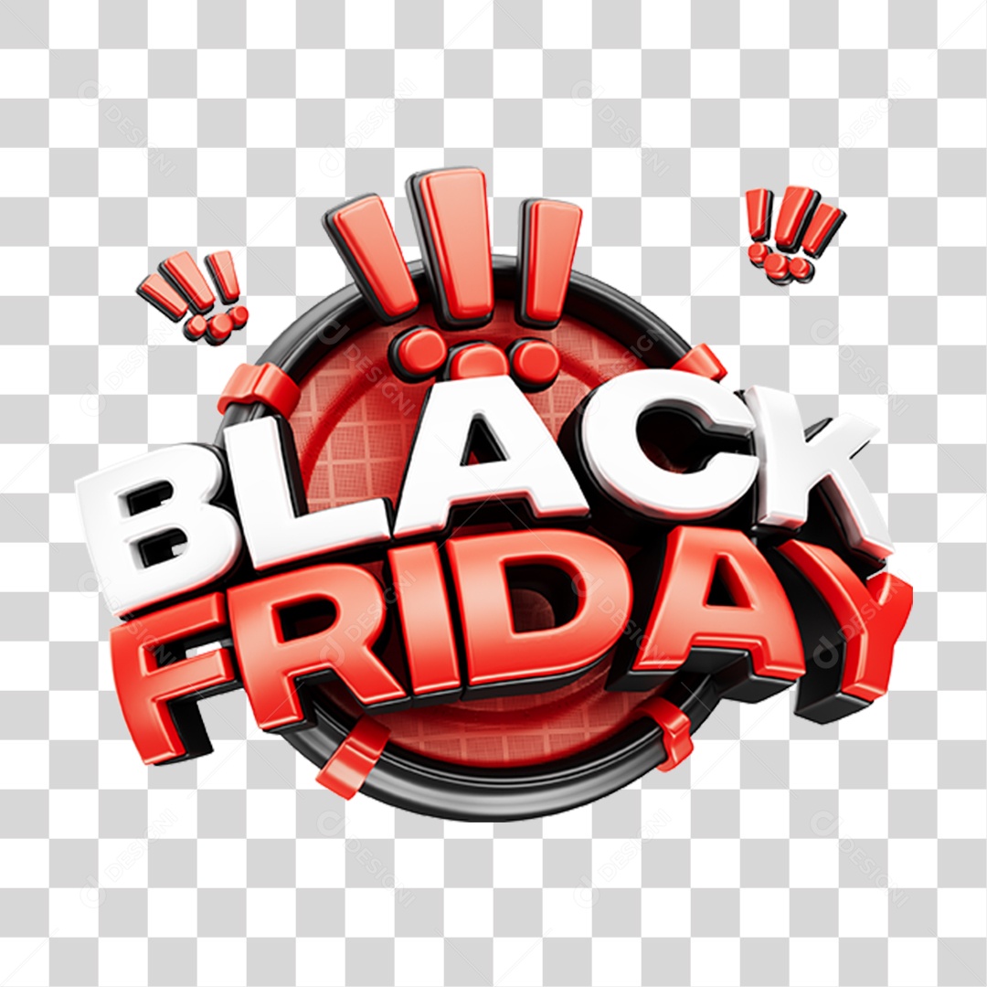 Selo 3D Black Friday PNG Transparente